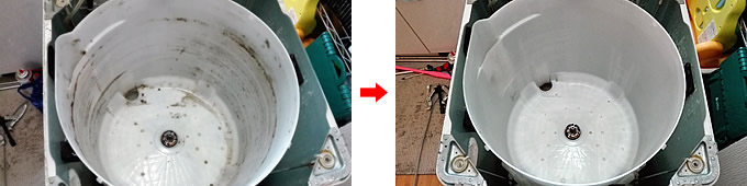全自動洗濯機の分解洗浄クリーニング例写真